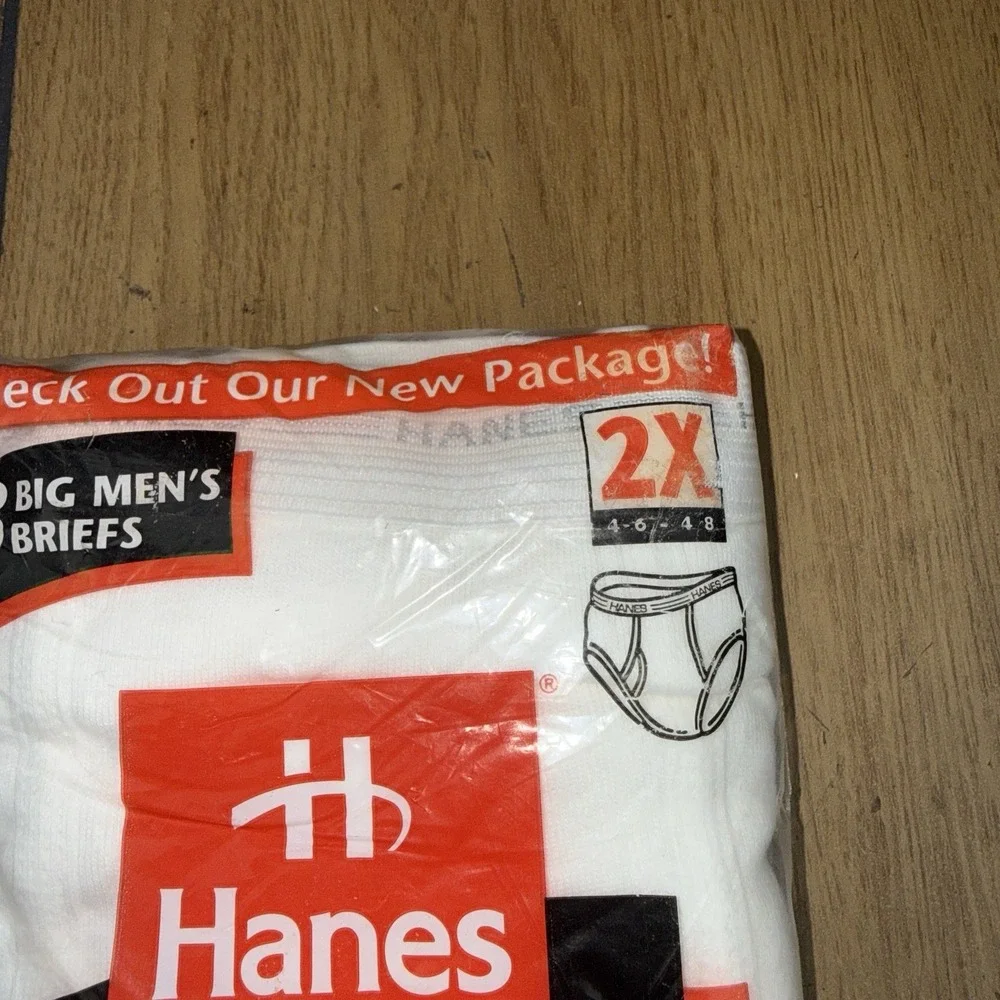Vintage 1996 Hanes Men's Briefs Underwear Size 2X (48-50)Pack of 3 New Old Stock